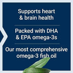 Life Extension Super Omega 3 Plus bottle next to softgels displaying texture and size.