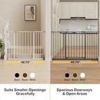 InnoTruth black metal dog gate highlighting the dual lock system