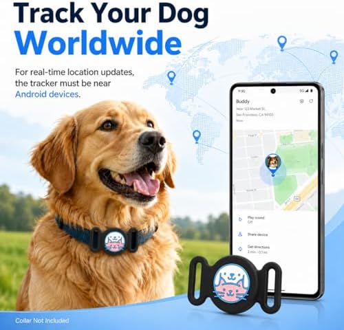 MDTZULIK subscription free dog tracking device package contents and button closure.