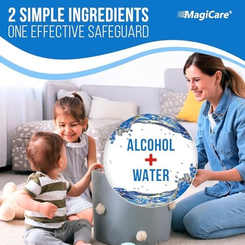 MagiCare 75% Large Alcohol Wipes (2 Canisters) - Hand Sanitizing Wipes - Hand Sanitizer Wipe, Unscented, Premium - Home, Classroom, Camping - 2, 100ct Canisters (200pcs) - Image 7