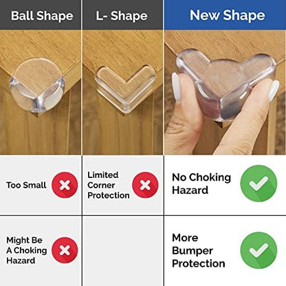 Wappa Baby transparent corner guards on wooden table