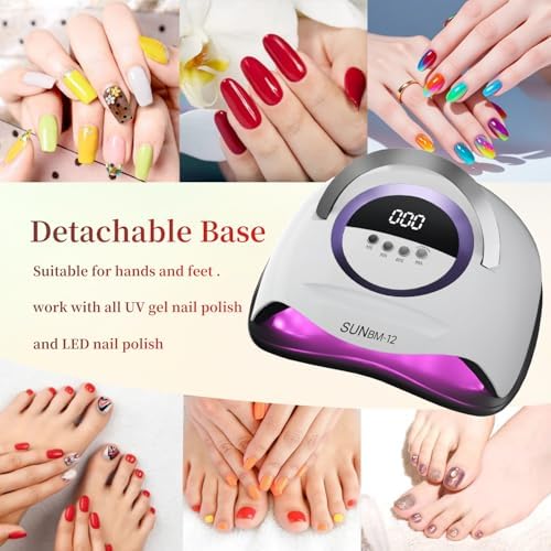 DMJWAN nail curing lamp being used for professional home manicure