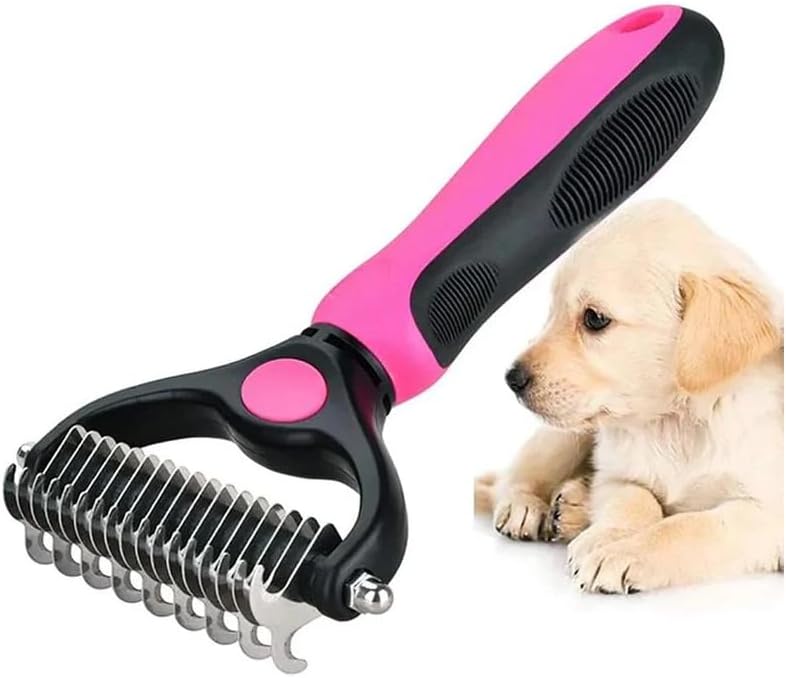 Sakerplus Double-Sided Pet Grooming Rake,Dematting Undercoat Rake for Dogs and Cats, 2-in-1 Dematting Comb, Pet Grooming Rake for Long Hair Pets (Blue, large) - Image 10