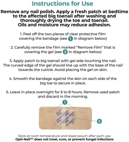 Opti-Nail night time treatment ingredients and safety information label