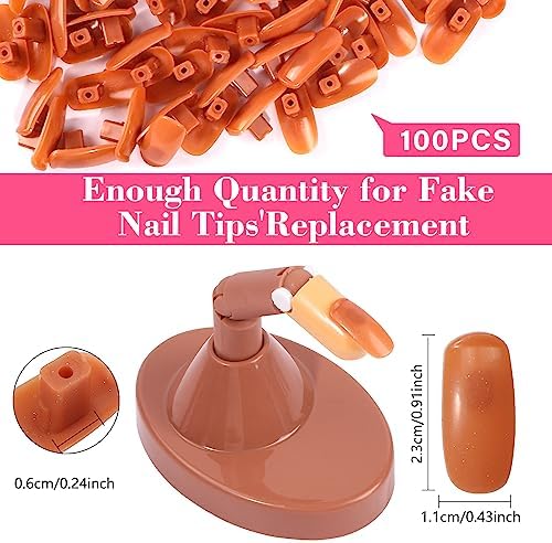 100 brown nail tips included in Deciniee training kit
