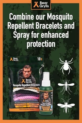 Ten pack of Bear Grylls insect repellent wristbands