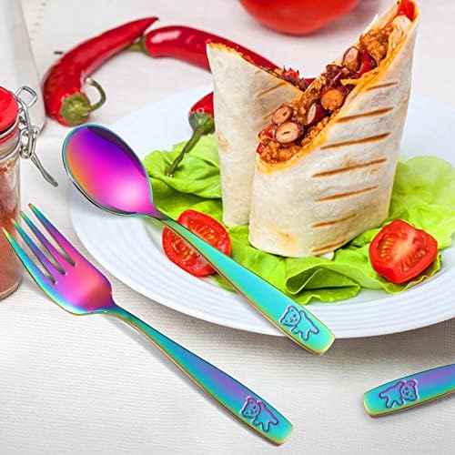 Dishwasher safe Pimoys rainbow cutlery for kids