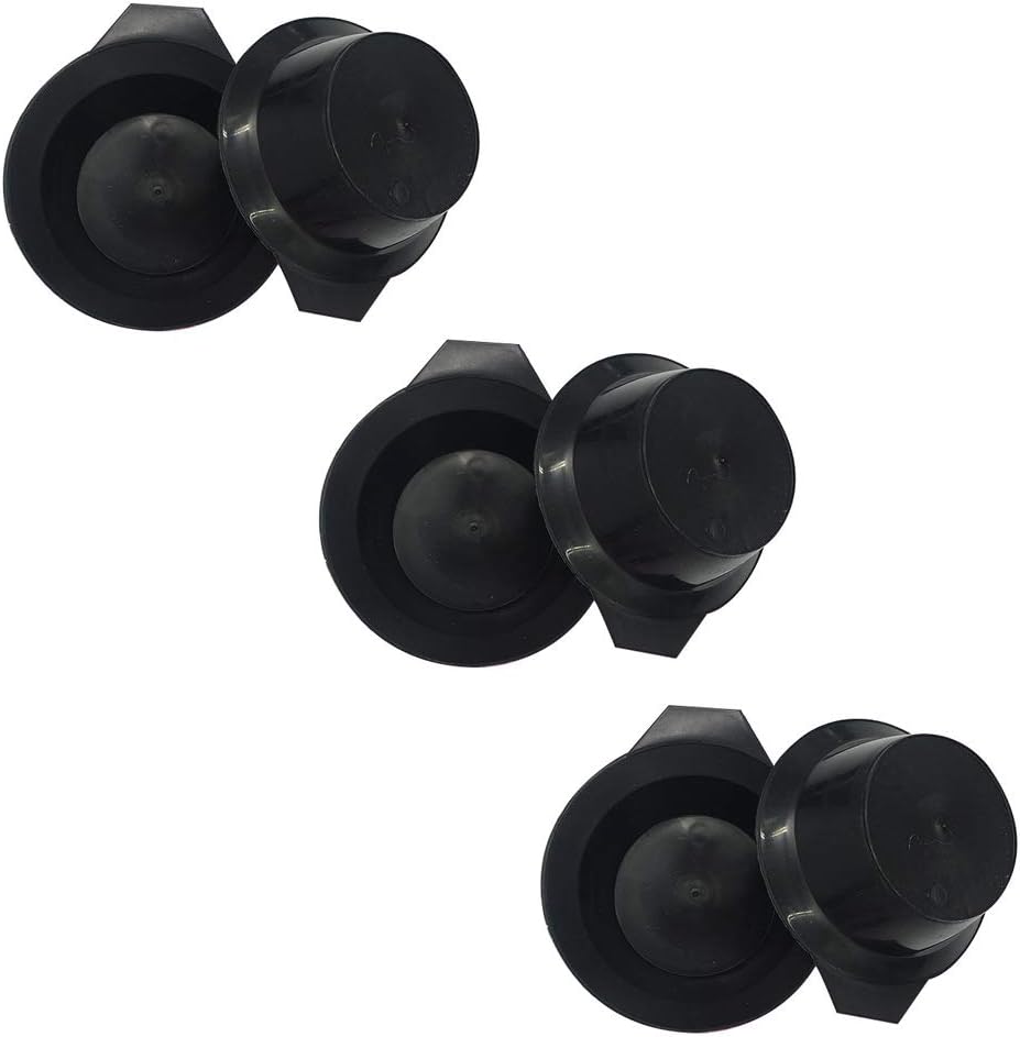 Lasenersm hair color mixing bowls front view set of six black plastic tint bowls