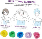 Person using minkissy ear covers during hair wash