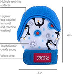 Nuby teething mitt with hygienic travel bag packaging