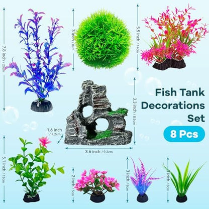 Safe resin rockery cave ornament for betta fish hiding and resting inside a bowl