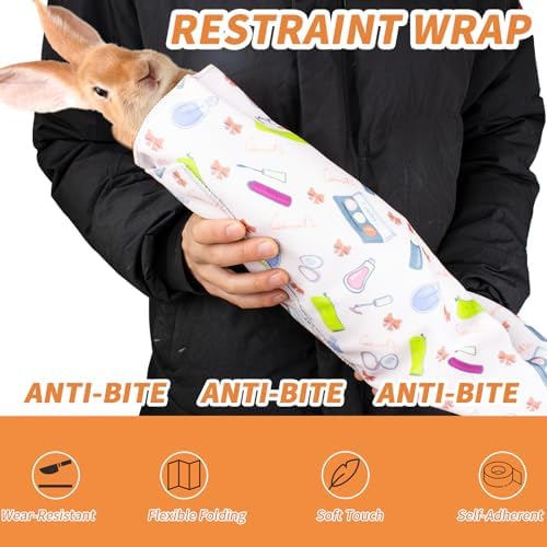 Anti scratch rabbit swaddle wrap for nail trimming unfolded flat view