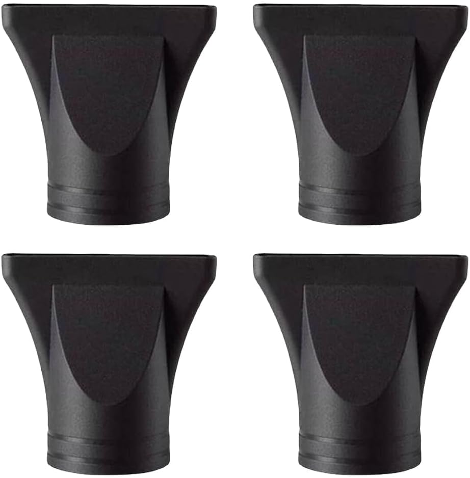 Wvapzwr professional salon hair dryer nozzle replacement four pack front view showing premium black concentrator attachments