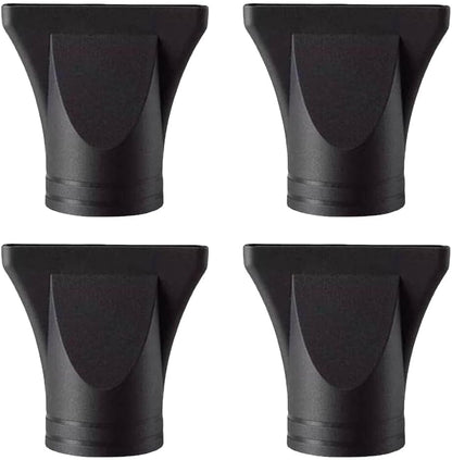 Wvapzwr professional salon hair dryer nozzle replacement four pack front view showing premium black concentrator attachments