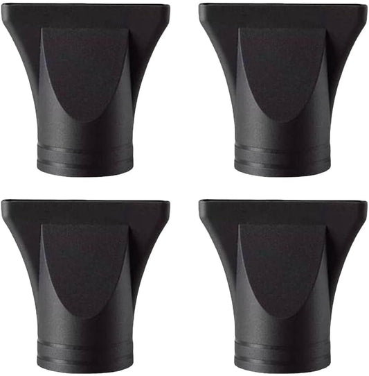 Wvapzwr professional salon hair dryer nozzle replacement four pack front view showing premium black concentrator attachments