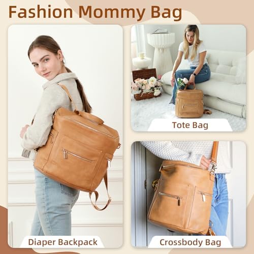Miss Fong travel diaper backpack showing wide open top zipper design
