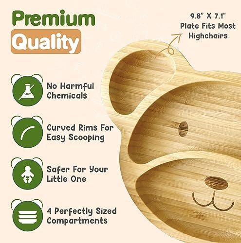 Side view of Linda's Essentials bear plate with suction base