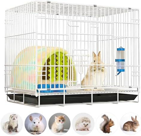 Small Animal Cage Indoor, Hamster Cage with Water Bottle & Food Bowl & Washable Small Nest, Guinea Pig Cage for Ferret, Chinchilla, Bunny, Kitten, Hedgehog, Squirrel, Rat, Rabbit - Image 2