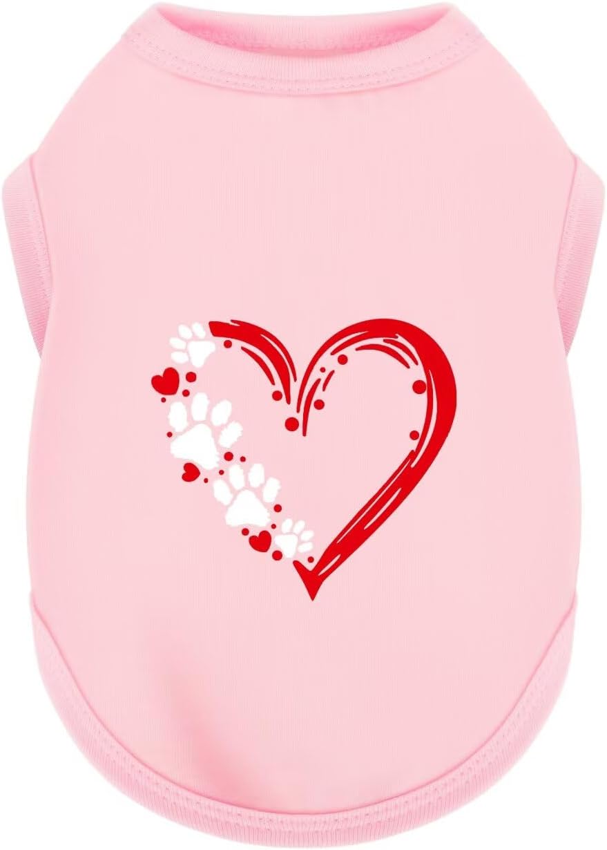 Discover Cozy Sleeveless Canine Wear: Soft, Lightweight, and Breathable Cotton Dog Shirt Featuring Heart and Paw Graphics. Vest Tank Top is Ideal for Small, Medium, and Large Breeds Yellow M - Image 13