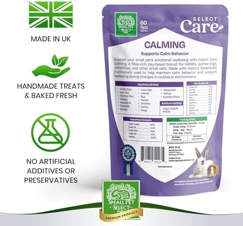 Veterinarian recommended high fiber calming biscuits for small herbivores
