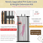 Lumizone interior pet gate detailed view of the upgraded one handed locking handle mechanism