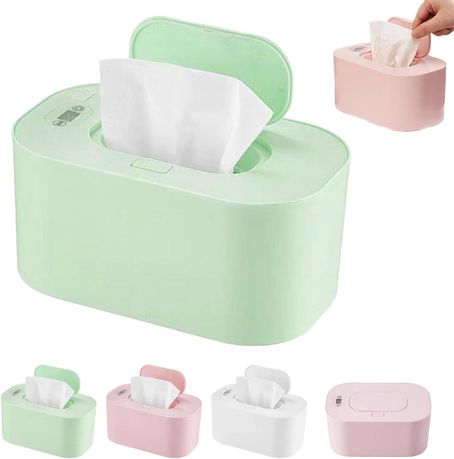 Generic portable baby wipe warmer with LED display front view