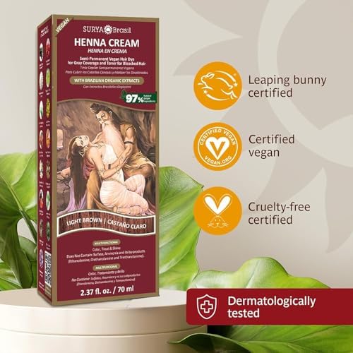 Surya Brasil henna cream application process for light brown hair