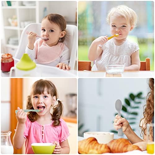Vicloon food grade silicone infant spoons close up view