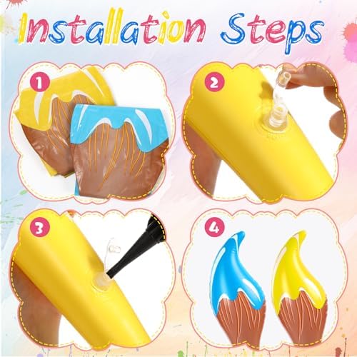 Two pack forty three inch large inflatable art brushes for school classroom events