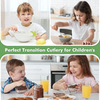 DRKIO dishwasher safe toddler metal utensils packaging view