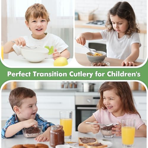 DRKIO dishwasher safe toddler metal utensils packaging view