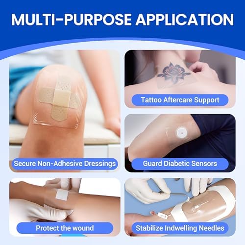 Bioemmalab transparent film dressing showing clear adhesive patch over skin.