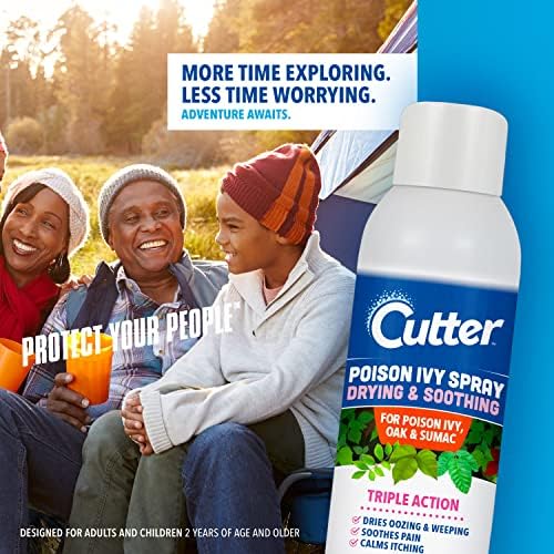 Cutter plant irritation relief spray container showcase detailing the skin protectant benefits.