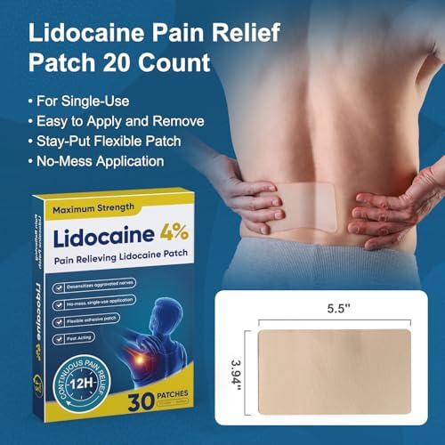 Back of Sumifun lidocaine patch box showing instructions