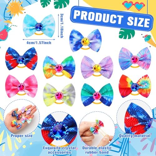 Tondiamo dog hair bows with elastic rubber bands for easy grooming