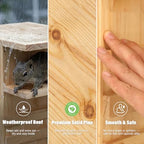 Extra Large Squirrel House for Outside with Stand & Predator Proof, Large Squirrel Box for Outside with Easy-Clean Front Door, Wooden Squirrel Nesting Box for Chipmunks and Small Animals - Image 4