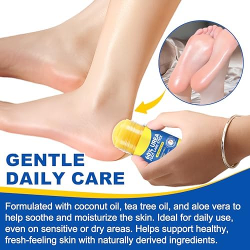 Liefiet callus remover stick for dry feet being applied to target rough skin on the heel area.
