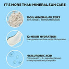 Zinc oxide face sunscreen with 12-hour hydration benefits