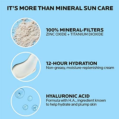 Zinc oxide face sunscreen with 12-hour hydration benefits