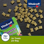 Vitakraft Bursts pillow shaped treats showing texture and filling