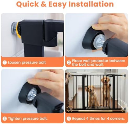 Dimensions and thickness demonstration of the PAWOAH pet gate wall protector cup.