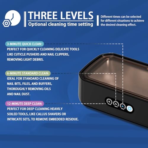 Top view of Pinkiou 650ml ultrasonic cleaning device