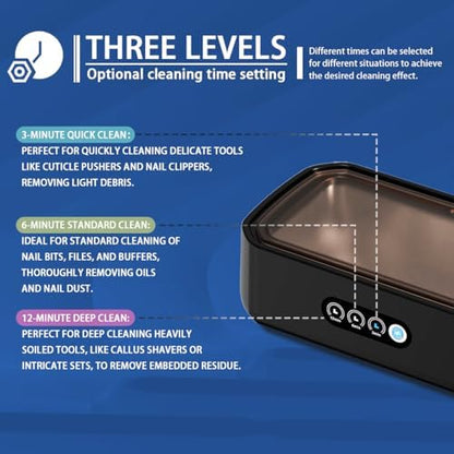 Top view of Pinkiou 650ml ultrasonic cleaning device