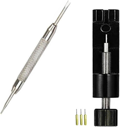 Adjustable platform of the metal strap remover tool demonstrating compatibility with different watch widths.
