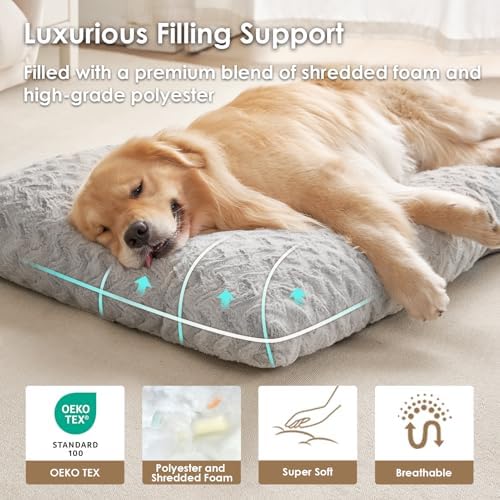 EHEYCIGA plush pet sleeping mat displaying the thick six hole locking stitch design for filling support.