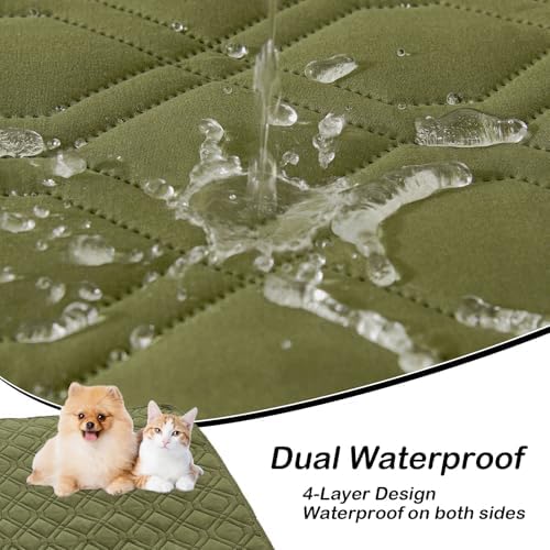 Hyha double layered furniture protector mat close up view of the durable polyester microfiber stitching.