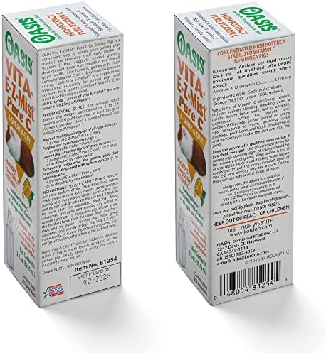 Oasis vitamin c spray bottle showing label and size