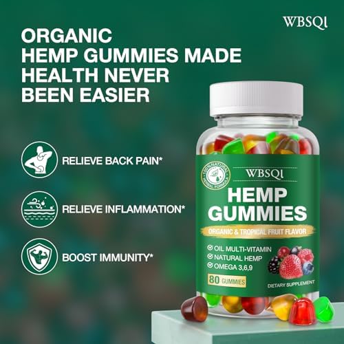 WBSQL organic hemp gummies tropical fruit flavor close up