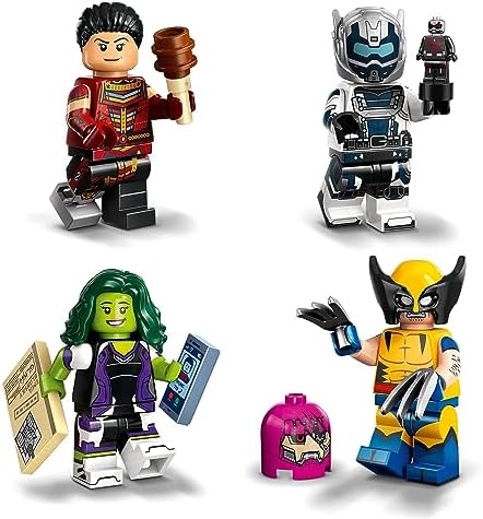 She-Hulk and Hawkeye collectible figures standing securely on black display plates.