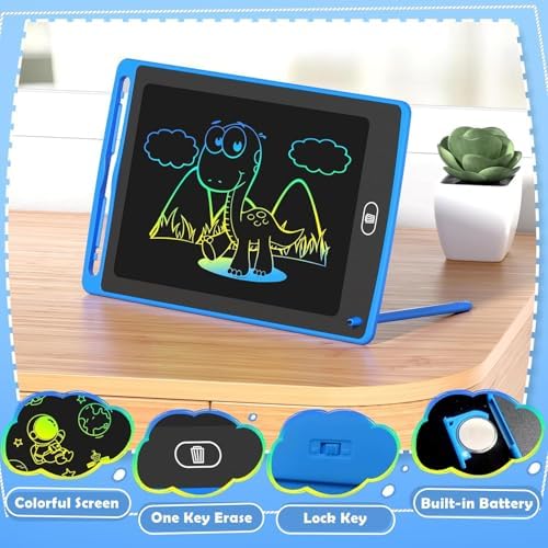 Top view of 12 pack LCD tablets in assorted colors